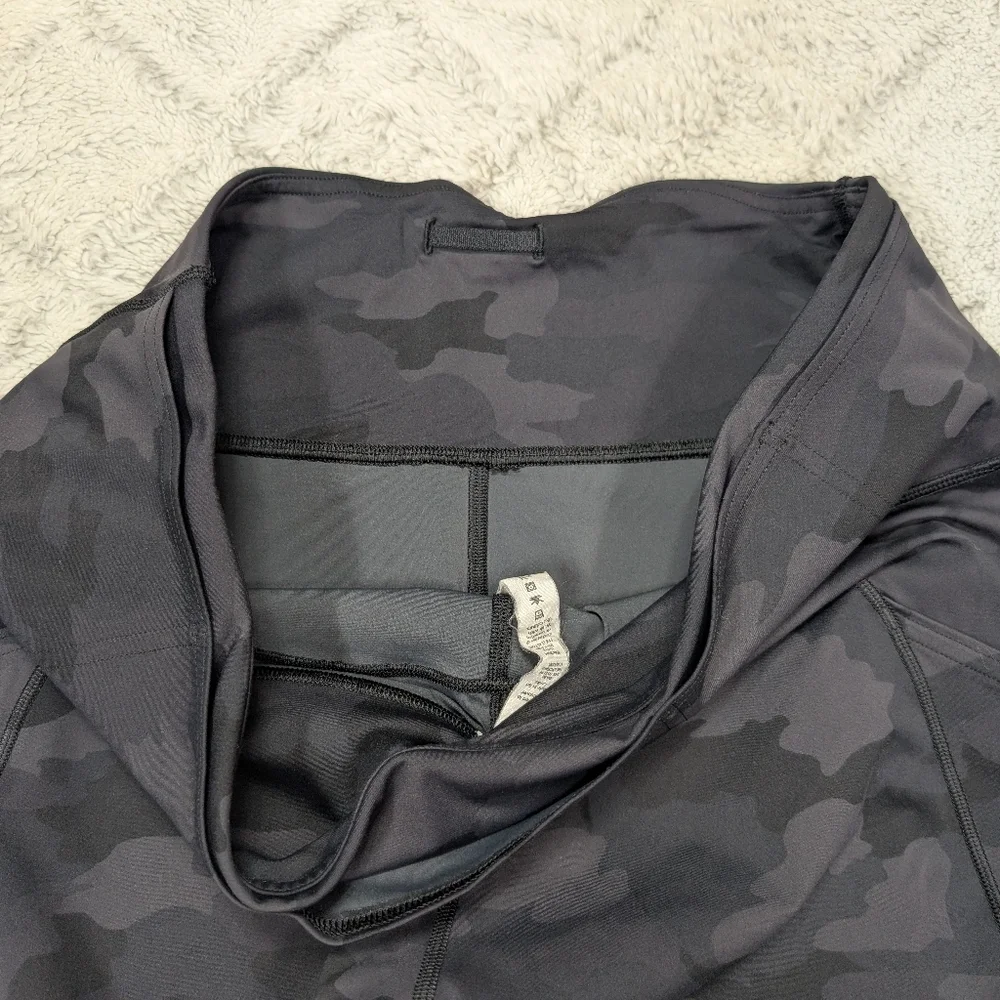 Lululemon Leggings Womens 12 Gray Incognito Camo Fast Free Hi Rise Crop 23” - Picture 12 of 12
